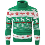 Ugly Christmas Sweater Turtleneck Sweater Autumn and Winter Elk Pattern Sweater