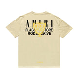 Amiri T Shirt Letter Print Casual Hip Hop Short Sleeve T-shirt