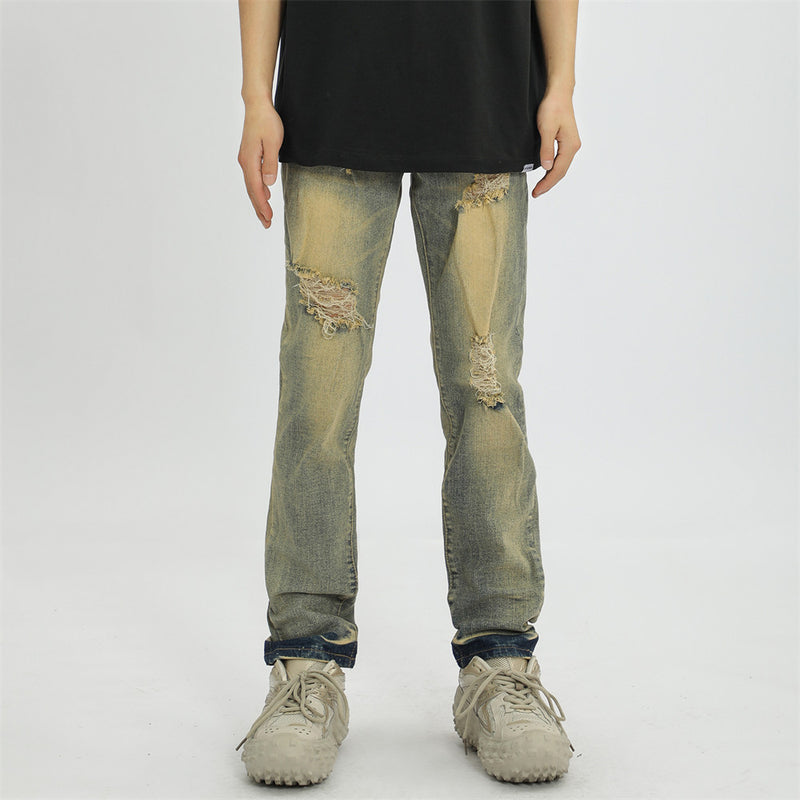 Men Jeans Ripped Slim Fit Casual