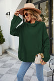 Women Pullover Sweater Solid Color Loose-Fitting Large Size Turtleneck Sweater