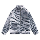 Men Cotton Mixed Jacket Coat Printed Plush Cotton Coat Jacket Loose Cotton Coat Winter Warm