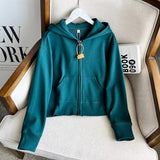 Women Hoodie Loose Solid Color Simple