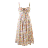 Women Dresses Floral Strap Dress French Style