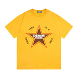 Denim Tears T Shirts D.T Kapok Five-Pointed Star Letter Print Short-Sleeve T-shirt