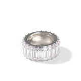 Rings ins Wind Three Row T Square Zircon Hip Hop Ring Spectrum St. Valentine's