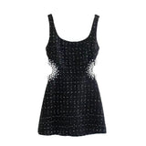 Women Dresses Pearl Decorative Vest Dress