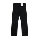Men Jeans Loose Casual Solid Color Burr