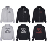 Gallery Dept Hoodie Alphabet Slogan Cardigan Hooded Sweater