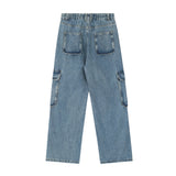 Men Jeans Overalls Multi-Pocket Loose