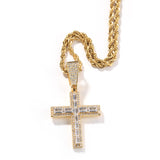 Jewelry Rectangular Zirconium Cross Pendant Hip Hop Diamond Pendant Necklace St. Valentine's Crosses Spectrum