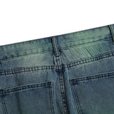 Men Jeans Spray Painting Loose Casual Scratch