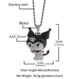 Jewelry Copper Zircon Little Demon Kuromi Necklace Design Sense Angel Pieces St. Valentine's Spectrum