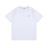 Off White T Shirts OW Botanical Flower Pattern Crew Neck Pullover Short Sleeves