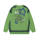 Women Sweater Graffiti Couple Knitted Sweater