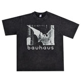 Rock Star T Shirt Gothic Rock Back Punk Bauhaus Band Printed T-shirt Short Sleeve Loose Men and Women