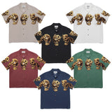 GUILTYPARTIES TIGER Shirts Skull Hawaiian Short Sleeves