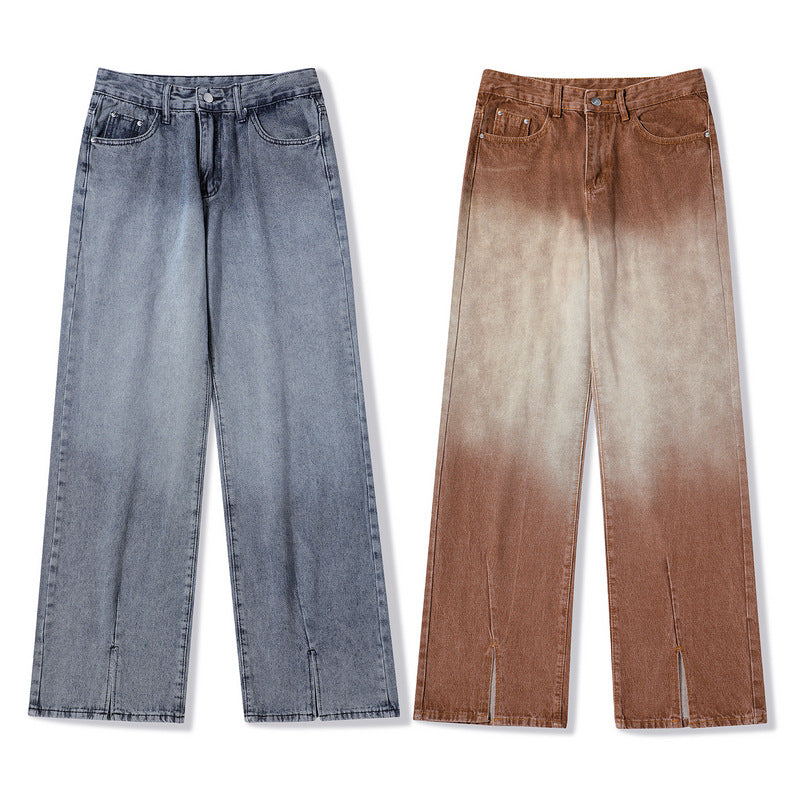 Cargo Pants Retro Gradient Color Fashion Jeans