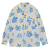 Men Long Sleeved T Shirt Printed Full Printed Long Sleeve Shirt Men's Casual Loose Pattern Spring and Autumn