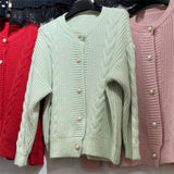 Women Knitted Cardigan Loose Retro Sweater