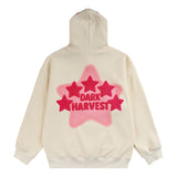 Men Fleece Lined Hoodie Embroidered Hoodie Men's High Street Ins Loose Pullover Hoodie
