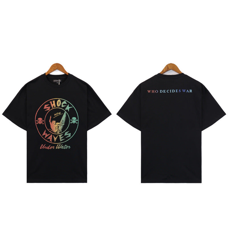 Who Decided War T Shirts Who Decided War Printed Short Sleeves Loose Casual Half Sleeves