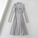 Women Dresses Pleated Temperament Dress