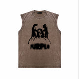 Purple Brand Distressed Tank T Shirts Distressed Sleeveless T-shirt Vest