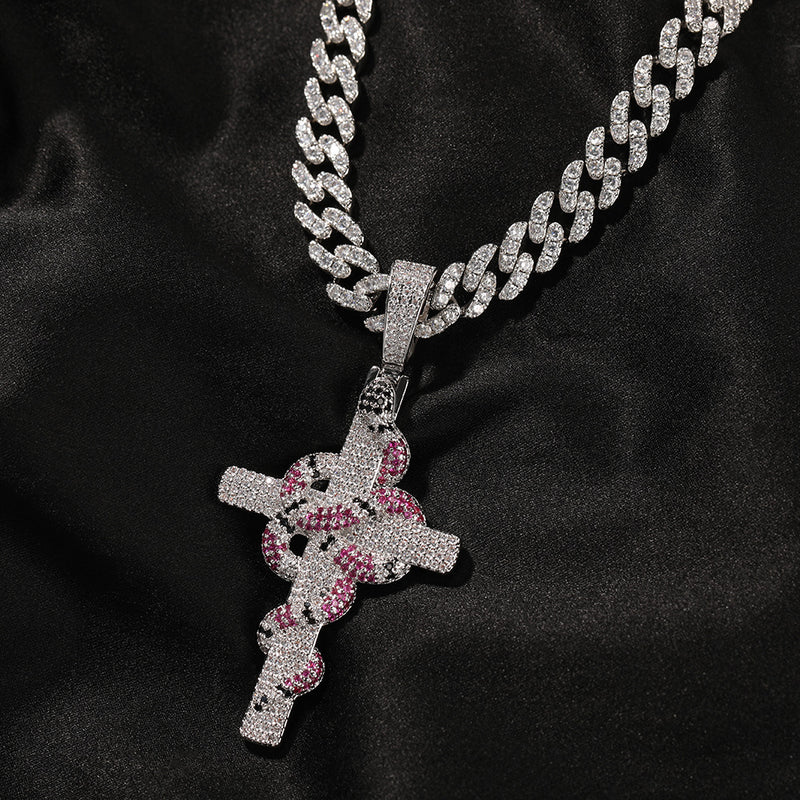 Jewelry Colored Serpentine Cross Pendant Vintage Crosses Spectrum