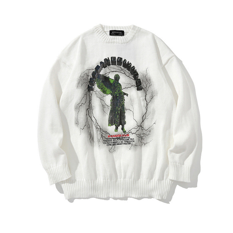 Women Sweater Retro Lazy Style Loose Sweater