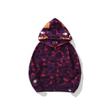 Aape Hoodie Autumn and Winter Men's and Women's Double Hood Camouflage Zipper Sweater Jacket