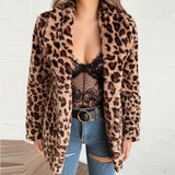 Women Fur Jacket Leopard Fur Coat