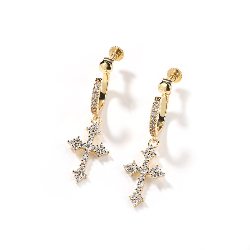 Earrings Spiral Buckle Cross Earrings