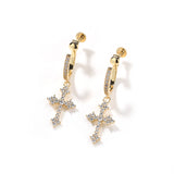 Earrings Spiral Buckle Cross Earrings
