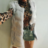 Women Fur Jacket Fox Plush Vest