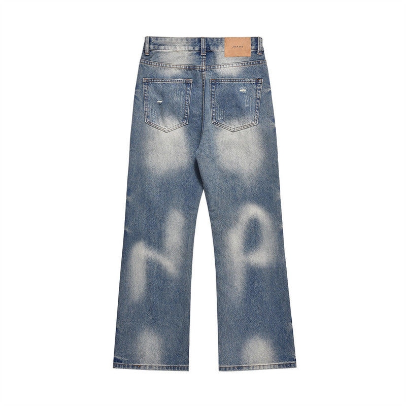 Men Jeans Vintage Washed Retro Loose