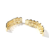 Grillz HIPHOP Real Gold Plating T Square 8 Teeth Zircon Braces Spectrum