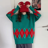 Women Pullover Sweater Vintage Loose Thick Knitted