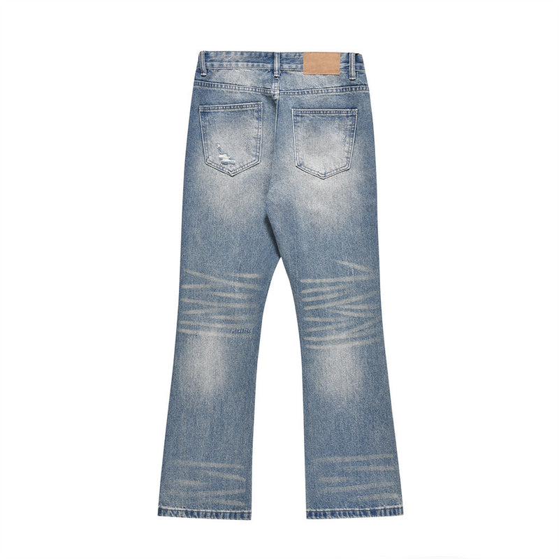 Men Jeans Ripped Versatile Loose Indentation