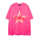 Men T-Shirt Graffiti Hole Vibe