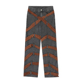 Men Jeans Bandage Hip Hop Punk Cool Personality