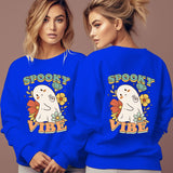 Women's Spooky Vibe Print Hoodies Fashion Cartoon Flower Gho