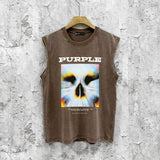 Purple Brand Distressed Tank T Shirts Distressed Sleeveless T-shirt Vest