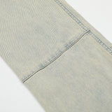 Men Jeans Frayed Flared Pants Old