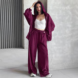 Women Co-Ords Autumn and Winter Long Sleeve Hooded Bathroom Fashion