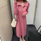 Women Knitted Cardigan Loose Fashion Dress