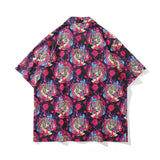 Short Sleeve Shirt Loose and Idle Wind Flower Shirt