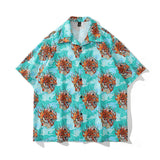Short Sleeve Shirt Cartoon Vibe Casual Flower Shirt