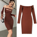 Women Dresses Sexy Knitted Tight Dress