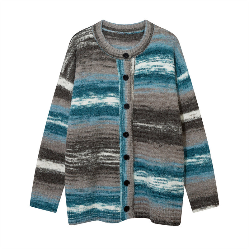 Men Sweater Velvet Padded Sweater Couple Fashion Loose Knitted Cardigan