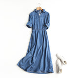 Women Dresses Denim Shirt Dress